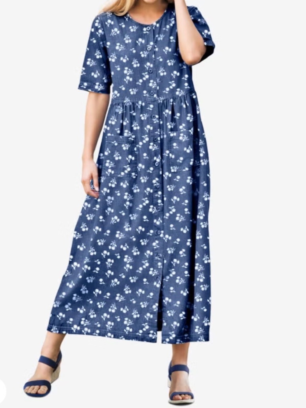 WW Relaxed Mini Dandelion Denim Dress Plus Size 26